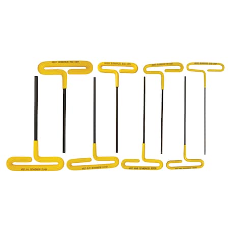 Bondhus Set 8 Cushion Grip Loop Hex T-Handle 6" 3/32-1/4" 46432